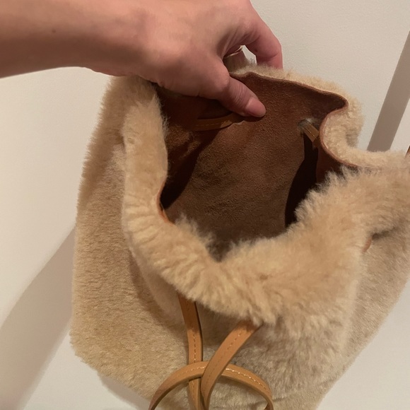 Mansur Gavriel Shearling Mini Bucket Bag - Picture 2 of 4